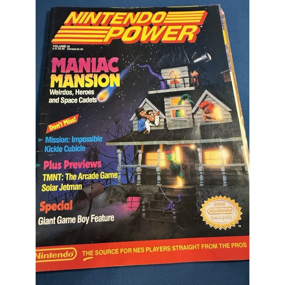 Nintendo Power Magazine Vol. 16 Manic Mansion with Solar Jetman Poster